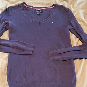 Tommy Hilfiger Women's Deep Blue V-Neck Sweater